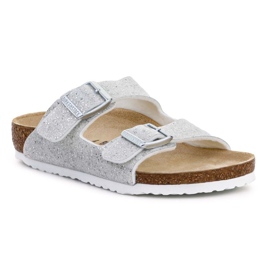 Kalpki Birkenstock Arizona Kids 1022230 Cosmic Sparkle White stříbrný 1
