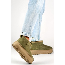 Sněhule s kožešinou 8917-5GR zelené zelený 2