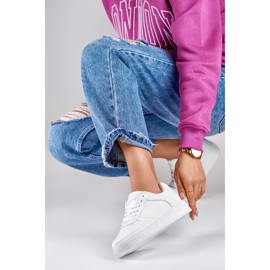 Dámská sportovní obuv, bílé tenisky K-1W bílý 1