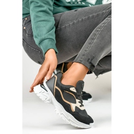 Dámské tenisky se silnou podrážkou, černá 9062-B 2 Dámské tenisky se silnou podrážkou, černá 9062-B 2