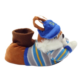 American Club Teplé pantofle americké veverky modrý hnědý 1 American Club Teplé pantofle americké veverky modrý hnědý 1