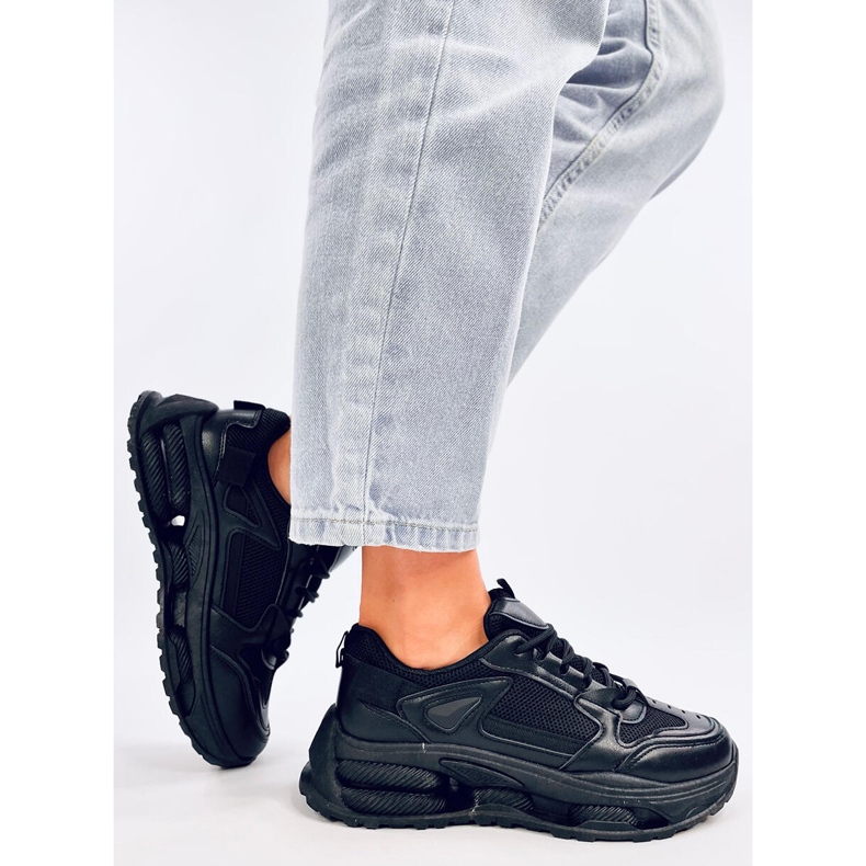 Dámské tenisky, černé sportovní boty černá 2