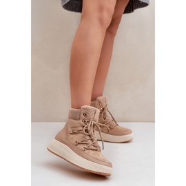 Dámské zateplené sněhule MD9944-7 béžové hnědý 1