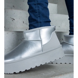 Stříbrné nízké sněhule na platformě stříbro 2