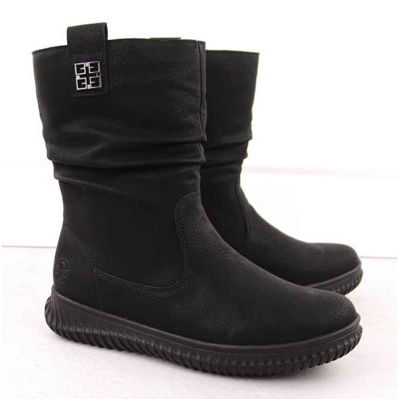 Rieker 74283-00 zateplené kotníkové boty na zip, černé černý 2