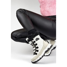 Dámské sněhule s kožíškem a zipem, bílé 9093W bílý 2