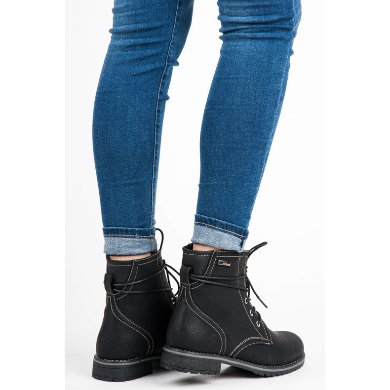 Queentina Dělnické boty černý 1