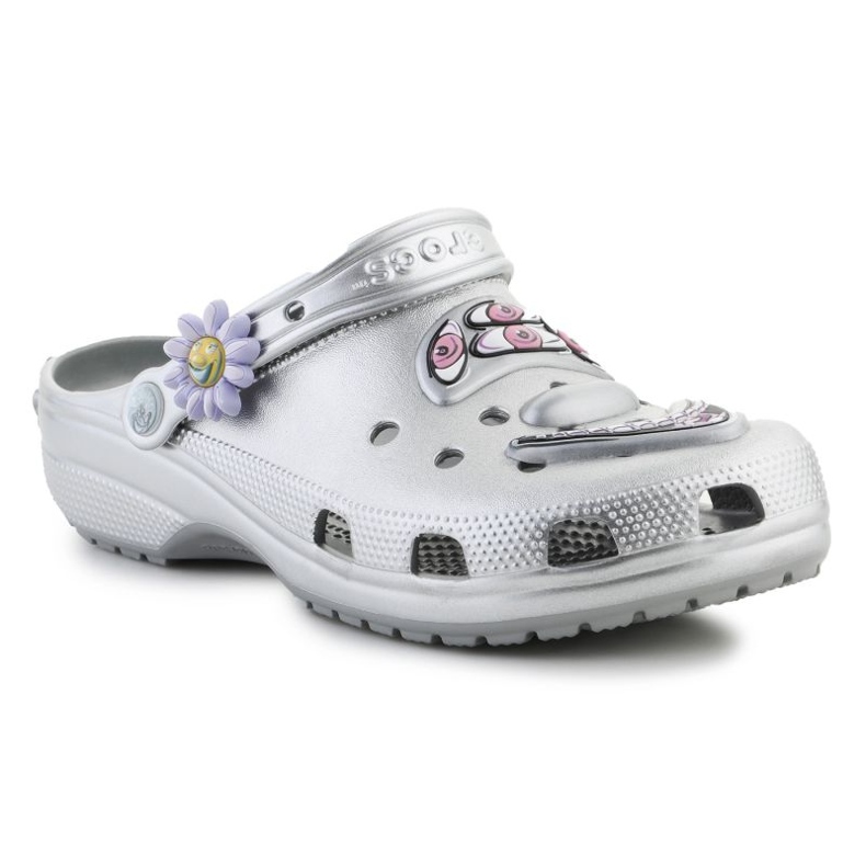 Žabky Crocs Scharf Classic Clog 209487-040 stříbro 2