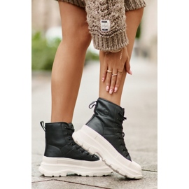 Kožené zateplené tenisky na masivní platformě Big Star OO274A599 Black černá 3