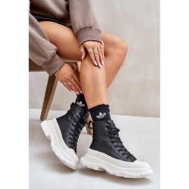 Kožené zateplené tenisky na masivní platformě Big Star OO274A599 Black černá 1