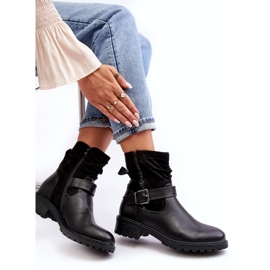 Erynn Dámské ploché kozačky se sponou, černé černá 3