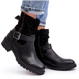 Erynn Dámské ploché kozačky se sponou, černé černá 4