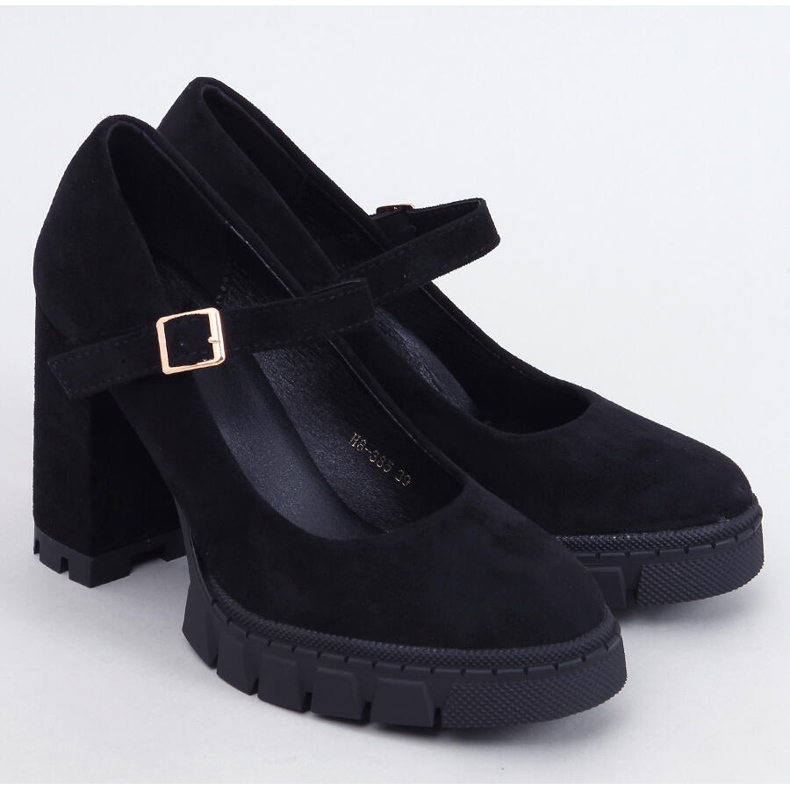 Lodičky na platformě s páskem, černé černá 1