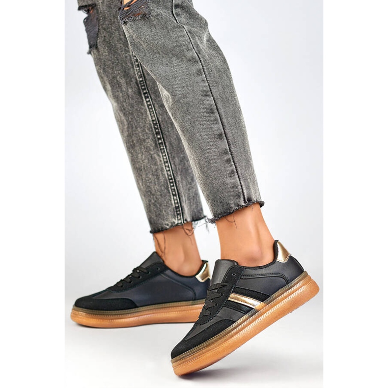 Dámská sportovní obuv se silnou podrážkou, černá A185B béžový 2