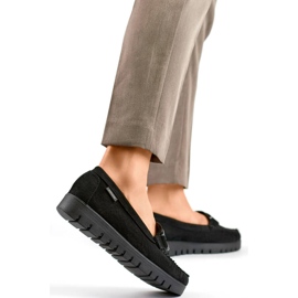 Goodin Dámské černé semišové mokasíny GD-FL696C-B černá 2