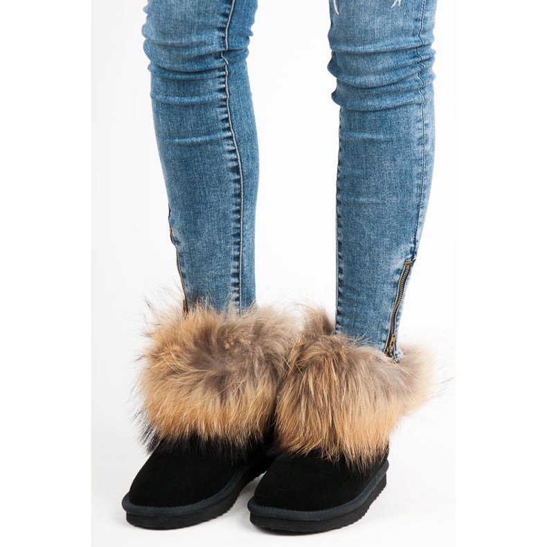 Coco Perla Kožené mukluki černá 2