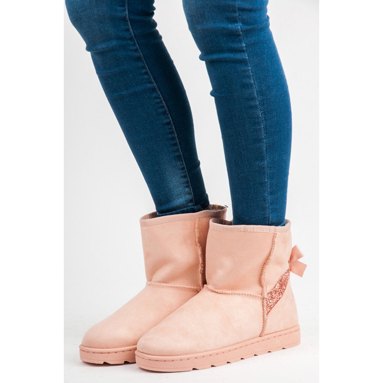 Vices Kožešinové sněhule se třpytkami růžový 1 Vices Kožešinové sněhule se třpytkami růžový 1