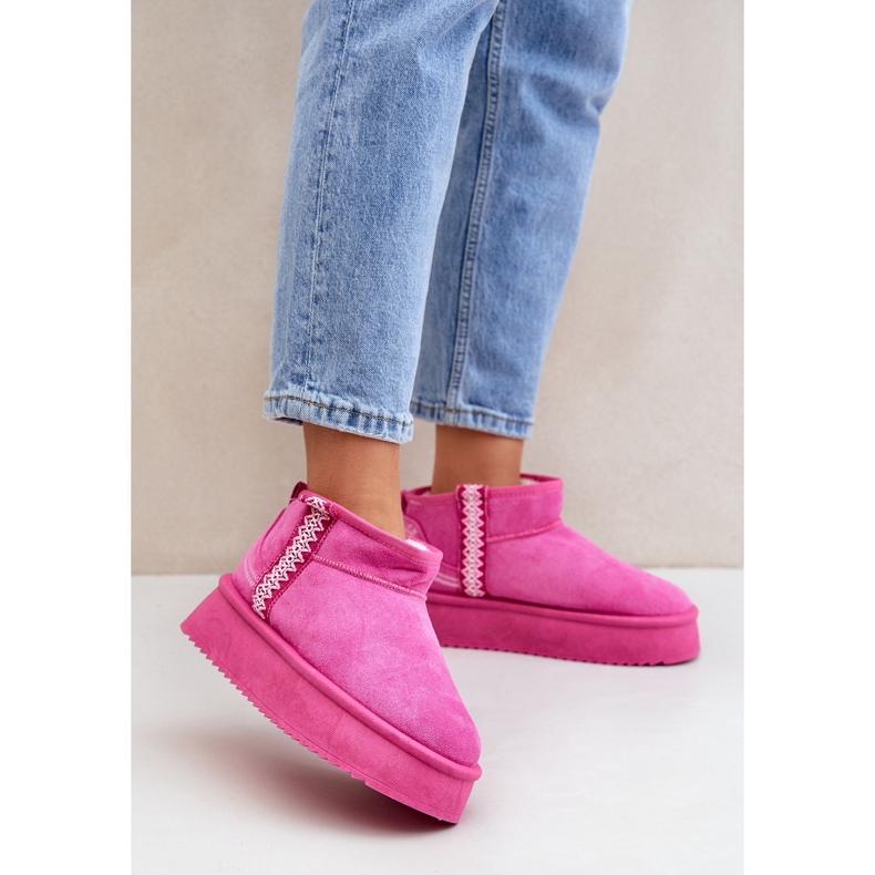 Růžové Platforma Sněhule Se Vzorem růžový 2