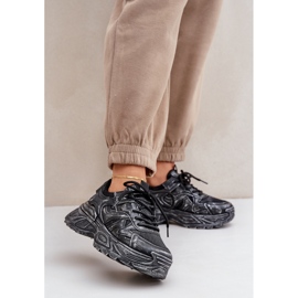 Dámské tenisky s distresses na platformě, černé černý 2