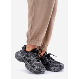 Dámské tenisky s distresses na platformě, černé černý 1