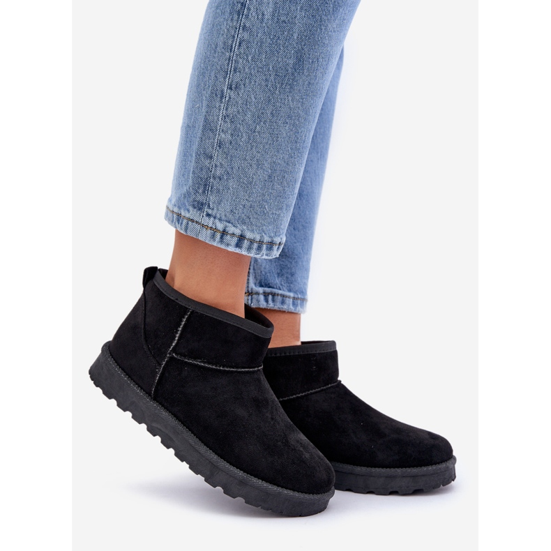 Dámské sněhule vyrobené z ekologické semišové černé černá 1 Dámské sněhule vyrobené z ekologické semišové černé černá 1