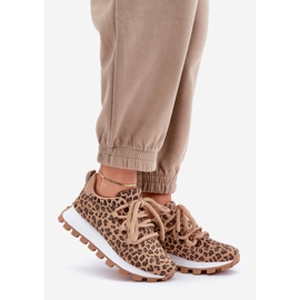 Hnědé leopardí tenisky na platformě béžový 1