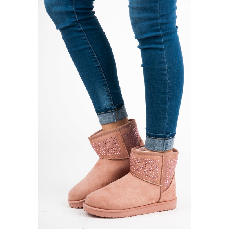 Růžové sněhové boty růžový 2