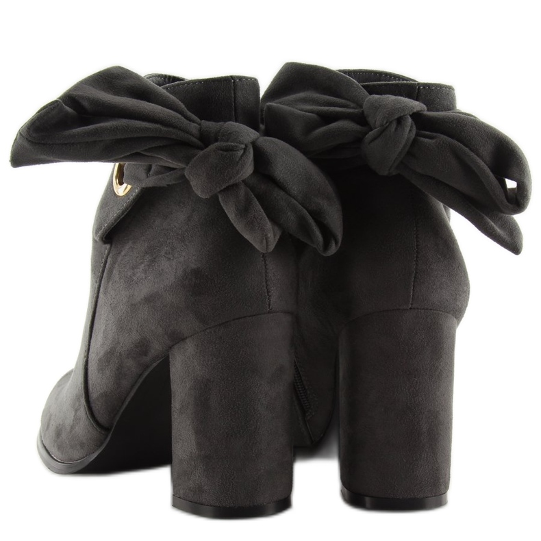 Šedé Kozačky na vysokém podpatku YBS1612 šedé šedá 2