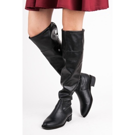 Yes Mile Nazouvací ploché kozačky černá 1