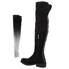 Černé dámské kozačky AE63P Black černá 2