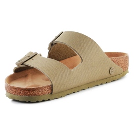 Birkenstock Rivet Logo Vegan Canvas Faded Slides 1023958 zelená 7