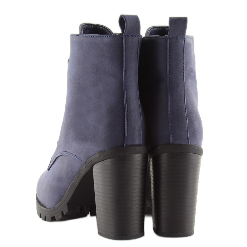 Námořnicky modré kozačky na vysokém podpatku W331 blue námořnická modř 1