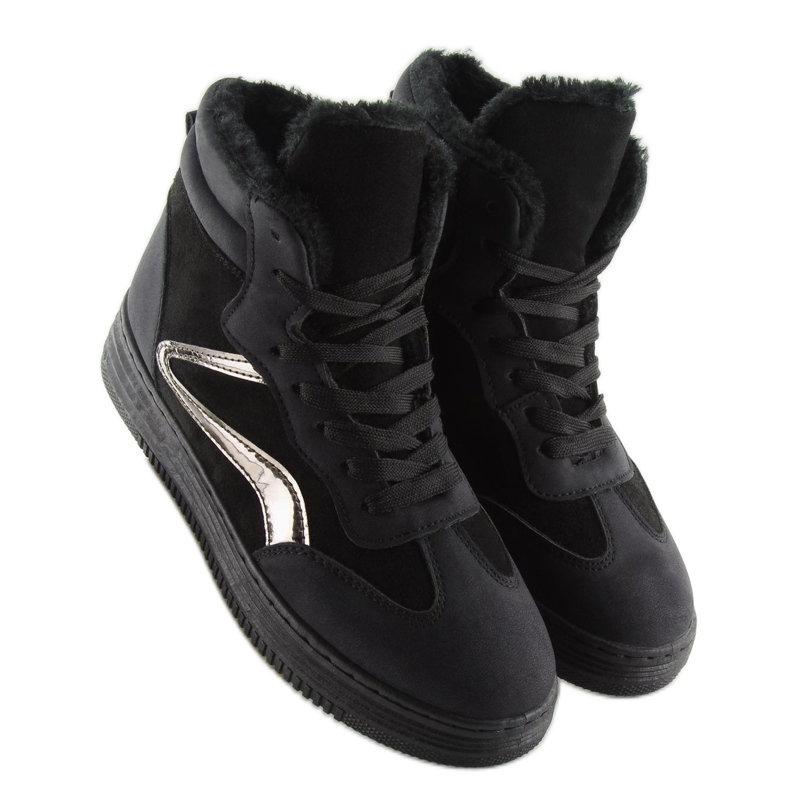 Černé zateplené tenisky BOK-1103 černé černá 2