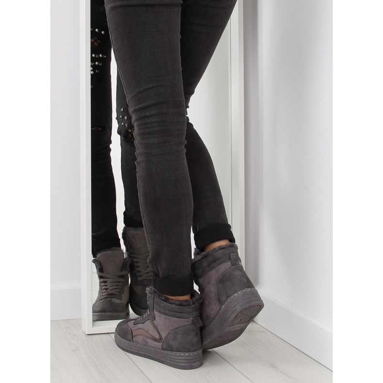 Tenisky zateplené šedé BOK-1103 tmavě šedé šedá 1