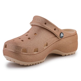 Žabky Crocs Classic Platform Glitter Clog 207241-2DS hnědý 4