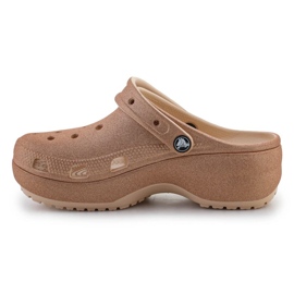 Žabky Crocs Classic Platform Glitter Clog 207241-2DS hnědý 5