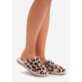 Leopardí dámské kožešinové pantofle Inblu EK000008 Béžová béžový 1