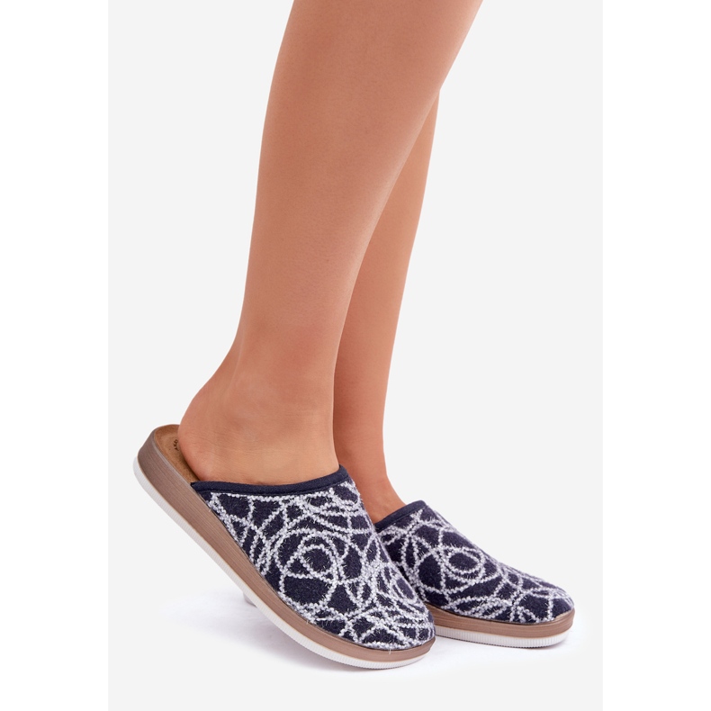 Lesklé dámské pantofle Inblu CT000028 Navy Blue modrý 1 Lesklé dámské pantofle Inblu CT000028 Navy Blue modrý 1