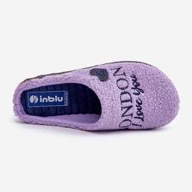 Inblu Fialové dámské pantofle z ovčí kůže s kožešinou fialová 2