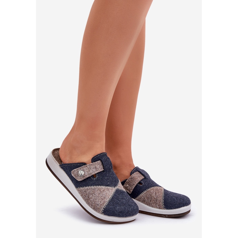 Inblu Dámské preventivní pantofle, šedá a tmavě modrá modrý 1 Inblu Dámské preventivní pantofle, šedá a tmavě modrá modrý 1