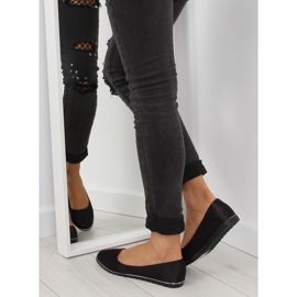 Saténové černé baleríny A8621 černé černá 2