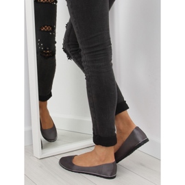 Šedé saténové baleríny A8621 šedé šedá 2