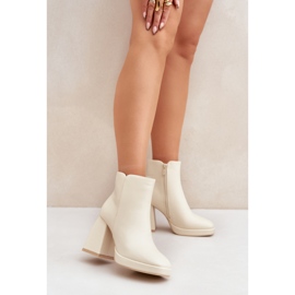 Step in style Kozačky Model Selarae LQ-48 Světle béžová - Krok ve velkém stylu béžový 1