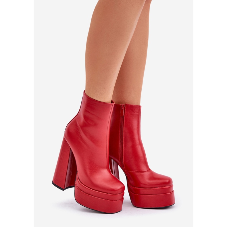Step in style Boty Model Selahra JA-26 Red - Krok ve velkém stylu červený 1