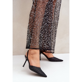 Step in style Model Berilae B1639-202 Black Glitter vysoké podpatky - Krok ve velkém stylu černý 1