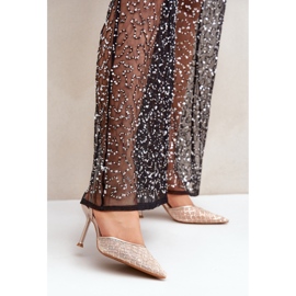 Step in style Model Berilae B1639-202 Gold Glitter vysoké podpatky - Krok ve velkém stylu žluť 1