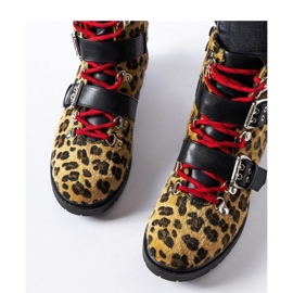 Černo béžové kotníkové boty s leopardím vzorem Baltimore - Solea béžový 1