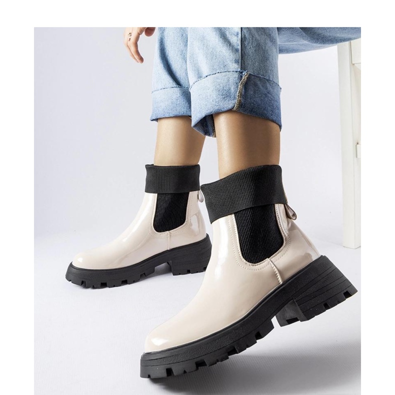 Béžové nazouvací pracovní boty Breolungi - Solea béžový 1