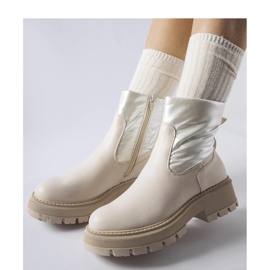 Béžové kotníkové boty s ozdobným svrškem značky Garrett - Solea béžový 1