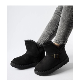 Černé zateplené sněhule s výřezem Monal - Solea černý 1